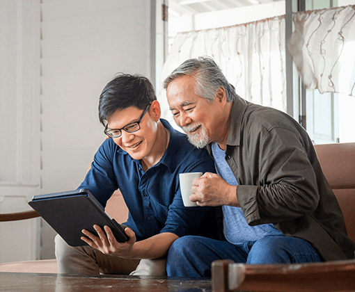 A man and his father long term planning for later life